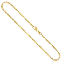 Goldkette als Singapurkette in Gelbgold 333 / 8 Karat, 40 cm lang, 2.2 mm breit, Gewicht ca. 2.8 g.
