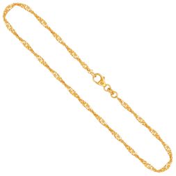 Goldkette als Singapurkette in Gelbgold 375 / 9K, 45 cm lang, 2,4 mm breit, Gewicht ca. 3.7 g.