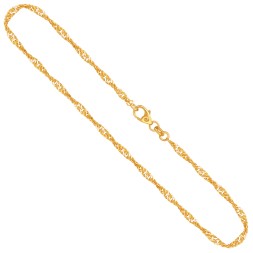 Goldkette als Singapurkette in Gelbgold 750 / 18 Karat, 65 cm lang, 2.4 mm breit, Gewicht ca. 7.3 g.