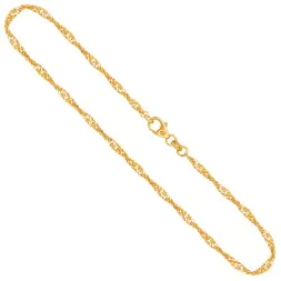 Goldkette als Singapurkette in Gelbgold 585 / 14K, 60 cm lang, 2,4 mm breit, Gewicht ca. 5.9 g.