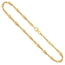 Goldkette als Singapurkette in Gelbgold 333 / 8K, 85 cm lang, 2,9 mm breit, Gewicht ca. 10.2 g.