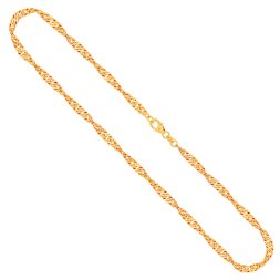 Goldkette als Singapurkette in Gelbgold 585 / 14K, 50 cm lang, 3,4 mm breit, Gewicht ca. 11.5 g.