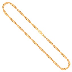 Goldkette als Singapurkette in Gelbgold 585 / 14K, 36 cm lang, 3,4 mm breit, Gewicht ca. 7.4 g.