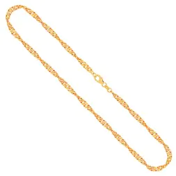 Goldkette als Singapurkette in Gelbgold 333 / 8K, 36 cm lang, 3,4 mm breit, Gewicht ca. 6.2 g.