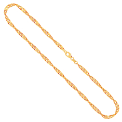 Goldkette als Singapurkette in Gelbgold 333 / 8K, 70 cm lang, 3,4 mm breit, Gewicht ca. 12.1 g.