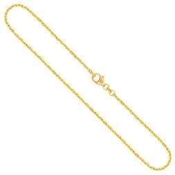 Goldkette als Ankerkette diamantiert in Gelbgold 750 / 18K, 45 cm lang, 1,8 mm breit, Gewicht ca. 8.6 g.