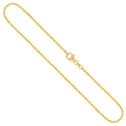Goldkette als Ankerkette diamantiert in Gelbgold 333 / 8K, 70 cm lang, 1,8 mm breit, Gewicht ca. 9.3 g.