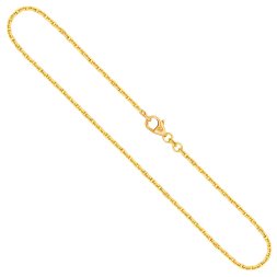 Goldkette als Ankerkette diamantiert in Gelbgold 585 / 14K, 45 cm lang, 1,8 mm breit, Gewicht ca. 7 g.