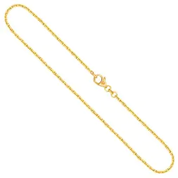 Goldkette als Ankerkette diamantiert in Gelbgold 585 / 14K, 40 cm lang, 1,8 mm breit, Gewicht ca. 6.2 g.