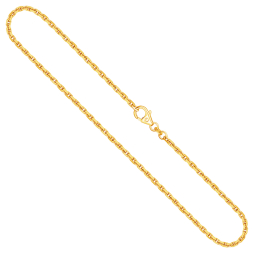 Goldkette als Ankerkette diamantiert in Gelbgold 333 / 8K, 50 cm lang, 2 mm breit, Gewicht ca. 9.2 g.