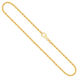 Goldkette als Ankerkette diamantiert in Gelbgold 750 / 18K, 70 cm lang, 2 mm breit, Gewicht ca. 17.9 g.