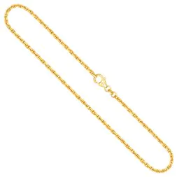 Goldkette als Ankerkette diamantiert in Gelbgold 750 / 18K, 45 cm lang, 2 mm breit, Gewicht ca. 11.5 g.