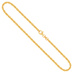 Goldkette als Ankerkette diamantiert in Gelbgold 333 / 8K, 60 cm lang, 2,5 mm breit, Gewicht ca. 15 g.