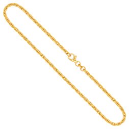 Goldkette als Ankerkette diamantiert in Gelbgold 375 / 9K, 45 cm lang, 2,5 mm breit, Gewicht ca. 12.2 g.