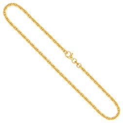 Goldkette als Ankerkette diamantiert in Gelbgold 750 / 18K, 80 cm lang, 2,5 mm breit, Gewicht ca. 31.3 g.
