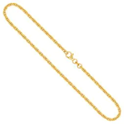 Goldkette als Ankerkette diamantiert in Gelbgold 750 / 18K, 80 cm lang, 2,5 mm breit, Gewicht ca. 31.3 g.