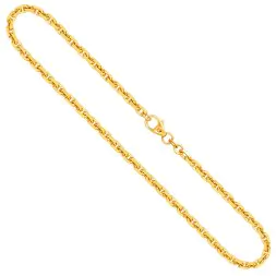 Goldkette als Ankerkette diamantiert in Gelbgold 375 / 9K, 50 cm lang, 3 mm breit, Gewicht ca. 20 g.