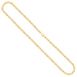 Goldkette als Ankerkette diamantiert in Gelbgold 333 / 8K, 45 cm lang, 3,8 mm breit, Gewicht ca. 29.3 g.