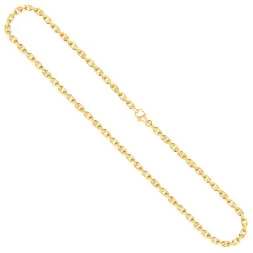 Goldkette als Ankerkette diamantiert in Gelbgold 333 / 8K, 45 cm lang, 3,8 mm breit, Gewicht ca. 29.3 g.