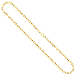 Goldkette als Ankerkette diamantiert in Gelbgold 333 / 8K, 70 cm lang, 3,8 mm breit, Gewicht ca. 45.6 g.