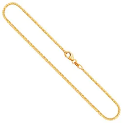 Goldkette als Venezianerkette rund geschlagen in Gelbgold 585 / 14K, 50 cm lang, 1,5 mm breit, Gewicht ca. 7 g.