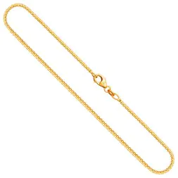 Goldkette als Venezianerkette rund geschlagen in Gelbgold 375 / 9K, 42 cm lang, 1,5 mm breit, Gewicht ca. 5.6 g.