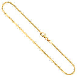 Goldkette als Venezianerkette rund geschlagen in Gelbgold 375 / 9K, 45 cm lang, 1,5 mm breit, Gewicht ca. 6 g.