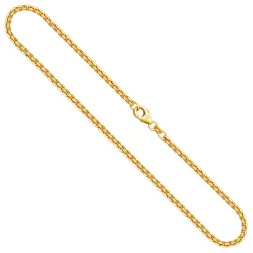 Goldkette als Venezianerkette rund geschlagen in Gelbgold 375 / 9K, 55 cm lang, 2,7 mm breit, Gewicht ca. 18 g.