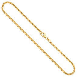 Goldkette als Venezianerkette rund geschlagen in Gelbgold 375 / 9K, 45 cm lang, 2,7 mm breit, Gewicht ca. 14.7 g.