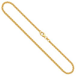 Goldkette als Venezianerkette rund geschlagen in Gelbgold 585 / 14K, 80 cm lang, 2,7 mm breit, Gewicht ca. 30.7 g.