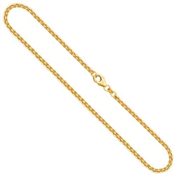 Goldkette als Venezianerkette rund geschlagen in Gelbgold 585 / 14K, 90 cm lang, 2,7 mm breit, Gewicht ca. 34.5 g.
