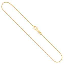 Goldkette als Venezianerkette in Gelbgold 585 / 14K, 42 cm lang, 0.8 mm breit, Gewicht ca. 2.2 g.