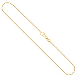 Goldkette als Venezianerkette in Gelbgold 585 / 14K, 36 cm lang, 0.8 mm breit, Gewicht ca. 1.9 g.