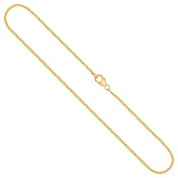 Goldkette als Venezianerkette in Gelbgold 750 / 18K, 34 cm lang, 1,2 mm breit, Gewicht ca. 4.1 g.