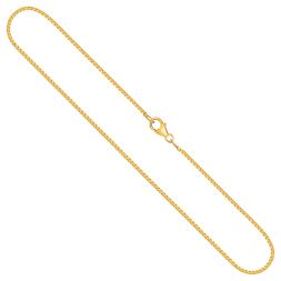 Goldkette als Venezianerkette in Gelbgold 750 / 18K, 38 cm lang, 1,2 mm breit, Gewicht ca. 4.6 g.