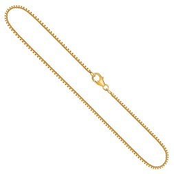 Goldkette als Venezianerkette in Gelbgold 750 / 18K, 36 cm lang, 1,4 mm breit, Gewicht ca. 6.6 g.