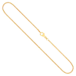 Goldkette als Venezianerkette in Gelbgold 375 / 9 Karat, 40 cm lang, 1.8 mm breit, Gewicht ca. 7,7 g.