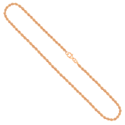 Goldkette als Kordelkette hohl in Gelbgold 585 / 14K, 55 cm lang, 3,3 mm breit, Gewicht ca. 8.8 g.