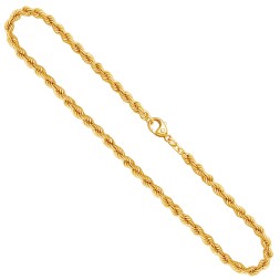 Goldkette als Kordelkette hohl in Gelbgold 333 / 8K, 70 cm lang, 4,4 mm breit, Gewicht ca. 15.9 g.