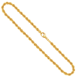 Goldkette als Kordelkette hohl in Gelbgold 333 / 8K, 50 cm lang, 4,4 mm breit, Gewicht ca. 11 g.