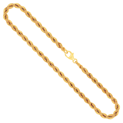 Goldkette als Kordelkette hohl in Gelbgold 585 / 14K, 50 cm lang, 5,4 mm breit, Gewicht ca. 21.6 g.