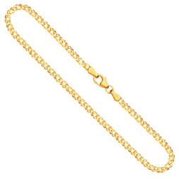 Goldkette als Zwillingspanzerkette in Gelbgold 585 / 14K, 38 cm lang, 2,9 mm breit, Gewicht ca. 4.6 g.