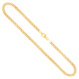Goldkette als Zwillingspanzerkette in Gelbgold 585 / 14K, 38 cm lang, 3,9 mm breit, Gewicht ca. 7.8 g.