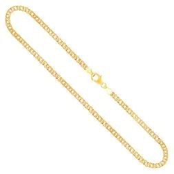 Goldkette als Zwillingspanzerkette in Gelbgold 585 / 14K, 90 cm lang, 3,9 mm breit, Gewicht ca. 18.5 g.