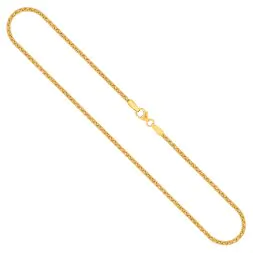 Goldkette als Zopfkette in Gelbgold 585 / 14K, 50 cm lang, 2,1 mm breit, Gewicht ca. 8.5 g.