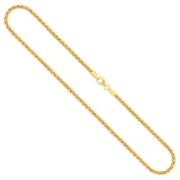 Goldkette als Zopfkette in Gelbgold 375 / 9K, 50 cm lang, 2,5 mm breit, Gewicht ca. 10.6 g.