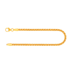 Armband als Zopfkette in Gelbgold 585 / 14K, 19 cm lang, 2.5 mm breit, Gewicht ca. 4.7 g.