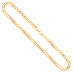 Goldkette als Zwillingspanzerkette in Gelbgold 333 / 8K, 75 cm lang, 3,9 mm breit, Gewicht ca. 6.5 g.