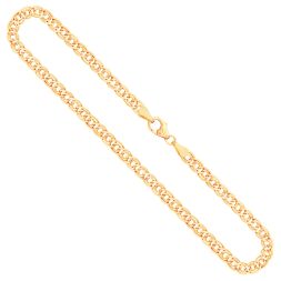 Goldkette als Zwillingspanzerkette in Gelbgold 375 / 9 Karat, 75 cm lang, 3.9 mm Breit, Gewicht ca. 5.8 g.