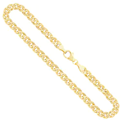 Goldkette als Zwillingspanzerkette in Gelbgold 333 / 8 Karat, 50 cm lang, 4.8 mm breit, Gewicht ca. 7.5 g.
